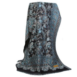 Embroidery-Cashmere-Teal Black