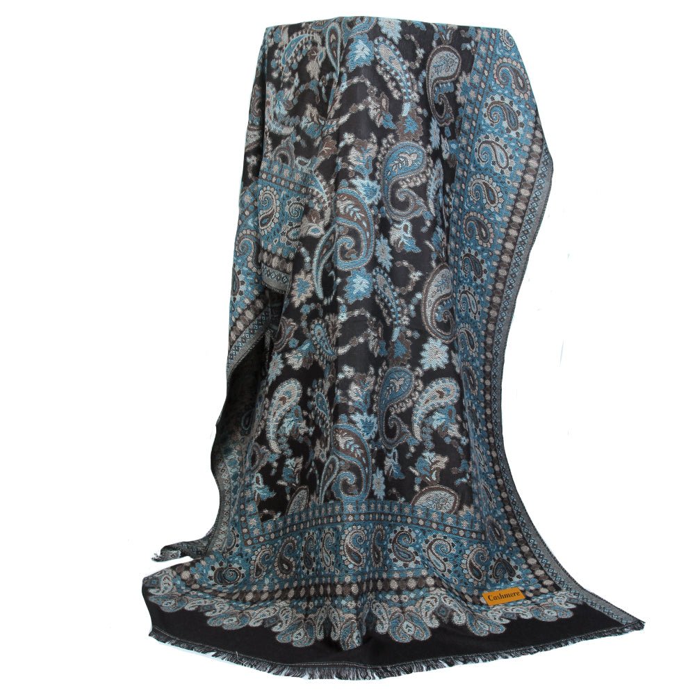 Embroidery-Cashmere-Teal Black