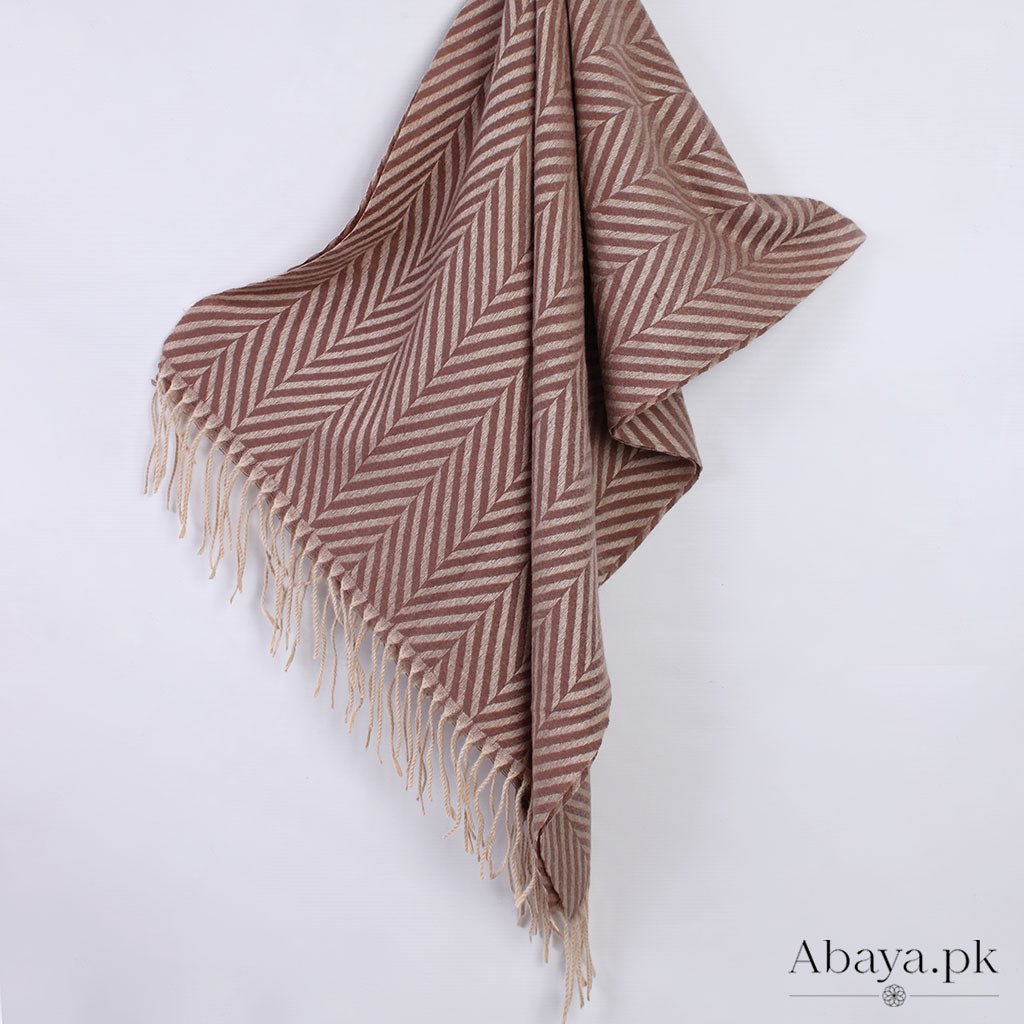 Zebra Woolen Hijab - Light Brown