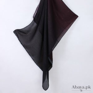 Ombre Lawn Hijab - (Black and Burgandy)