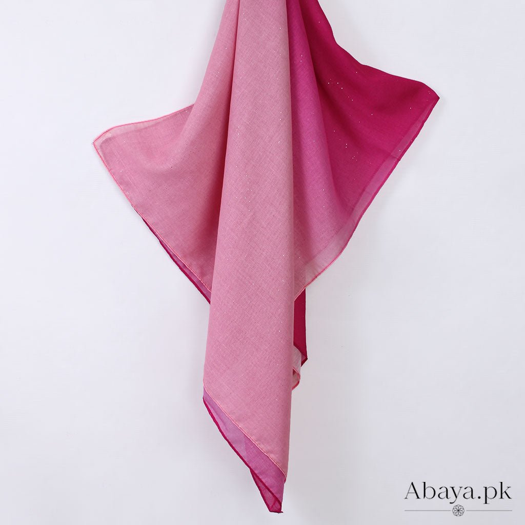 Ombre Lawn Hijab - (Shocking pink and Peach)