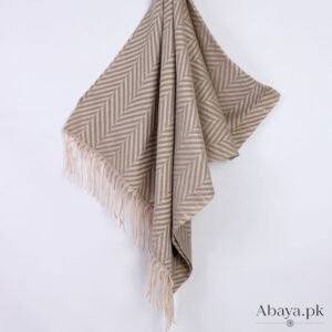 Zebra Woolen Hijab - Fawn