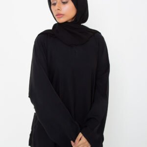 Black Basic Front-Closed Abaya