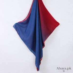 Ombre Lawn Hijab - (Blue and Blood Red)