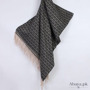 Flower Cashmere Hijab - Black-Fawn