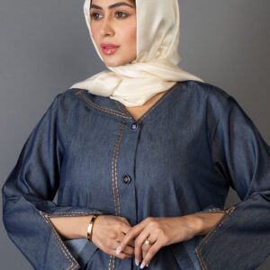 Denim Elegance Abaya