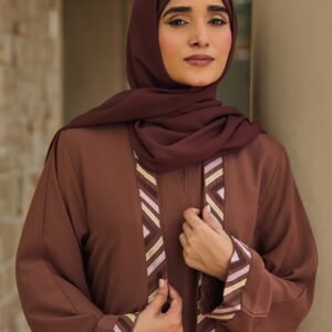 Brown Embroidery with Inner Abaya | Velora