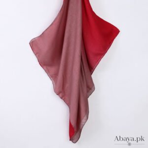 Ombre Lawn Hijab -(Peach and Red)