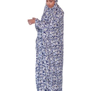 Printed Namaz Chadar - Navy Blue Jasmine Flower