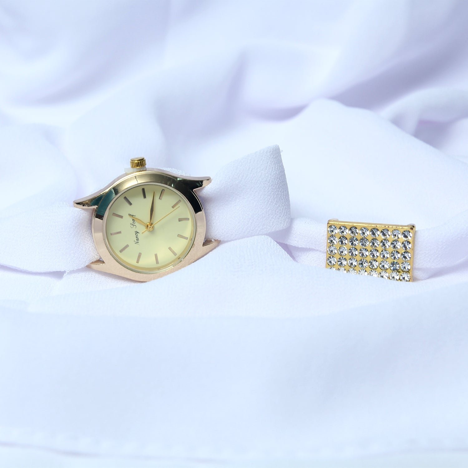 Chiffon Watch Braclet Hijab-White