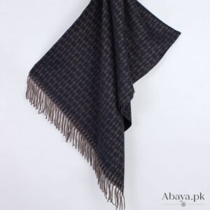 Flower Cashmere Hijab - Navy Blue