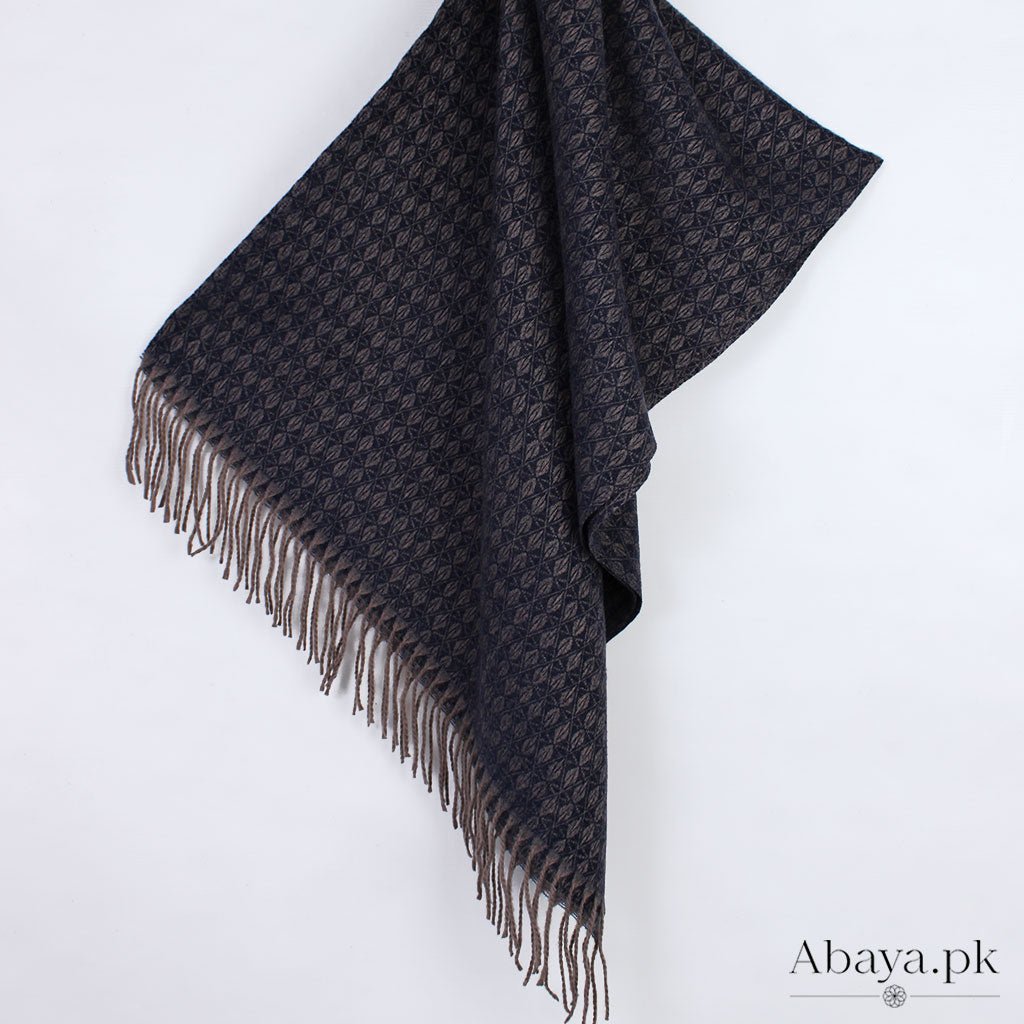 Flower Cashmere Hijab - Navy Blue