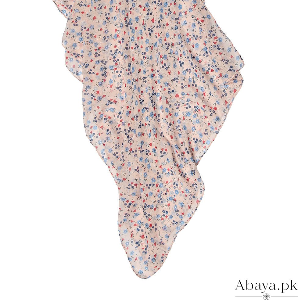 Georgette Peach Iris Hijab