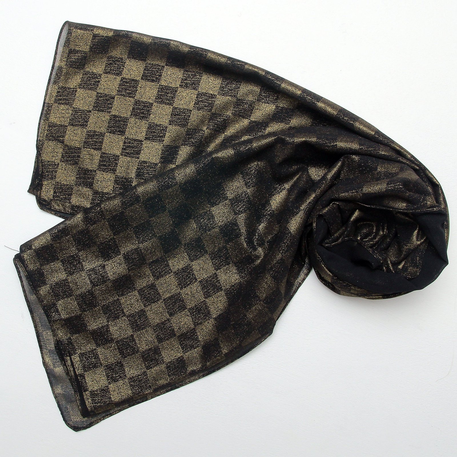 Chiffon Check Foil Black