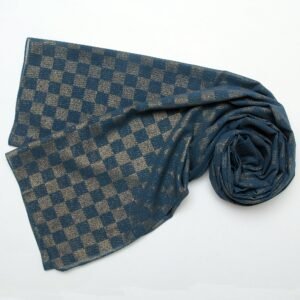 Chiffon Check Foil-Teal