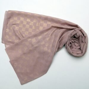 Chiffon Check Foil-Tea Pink