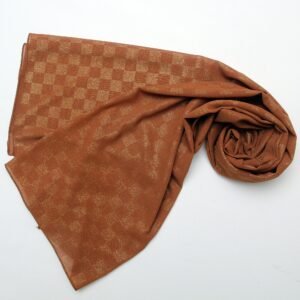 Chiffon Check Foil-Rust