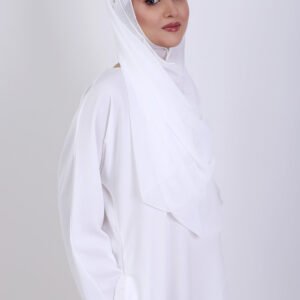 White Basic Front-Closed Abaya