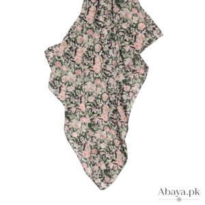 Georgette Black Florist hijab
