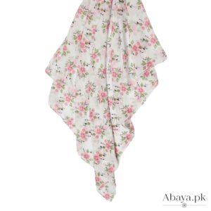 Georgette Off White Botanic Hijab