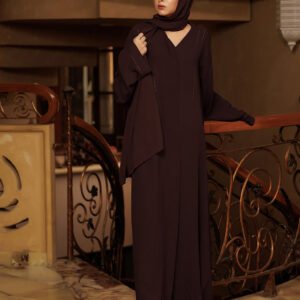 Dark Brown Cafifa Style Abaya