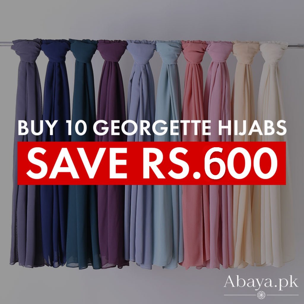 Plain Georgette Hijab Bundle (Choose any 10 Hijabs & Get 600 OFF)