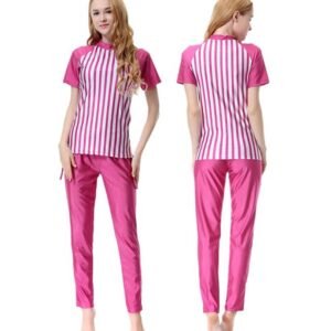 Plum Pink Stripe Swimsuit